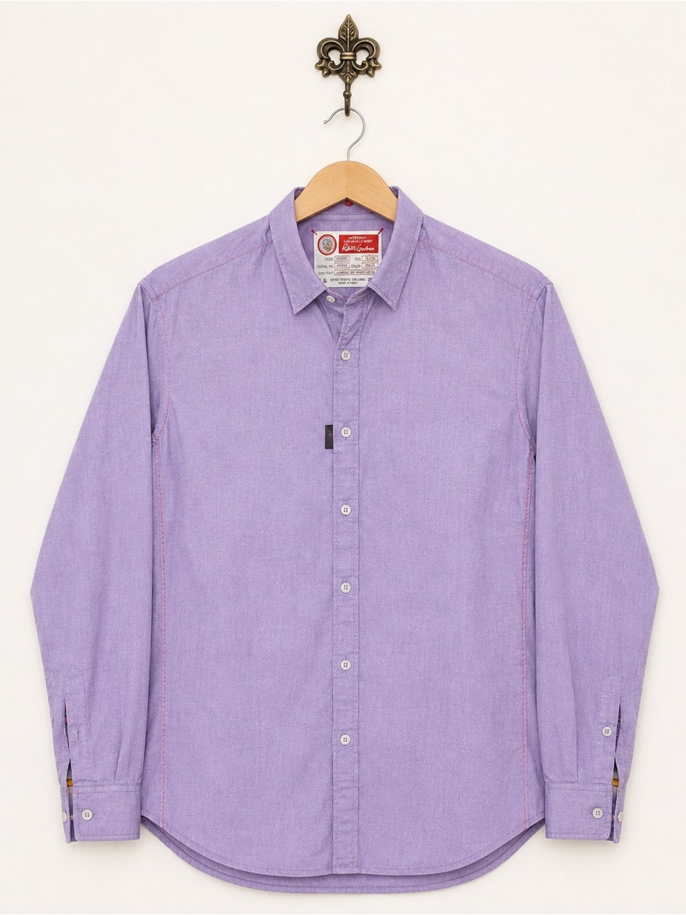 Robert Graham Purple Multi Button-Down Shirt Label Detail